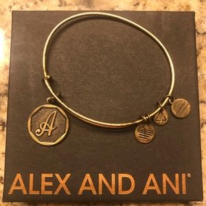 Alex and Ani Letter A Bracelet Gold initial